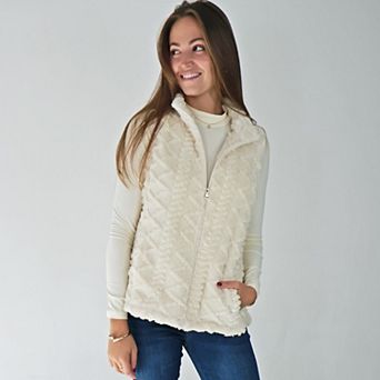 Darcy Ivory Sherpa Zip Up Vest