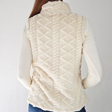 Darcy Ivory Sherpa Zip Up Vest