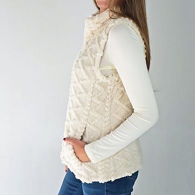 Darcy Ivory Sherpa Zip Up Vest
