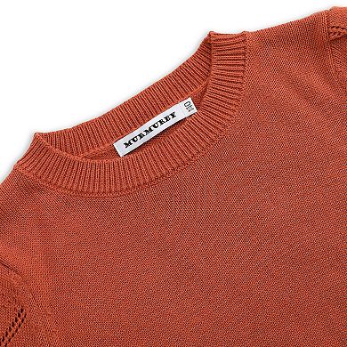 Girls Puff Short Sleeve Knit Sweaters Crewneck Pullover Sweater Kids Cute Fall Blouse Tops