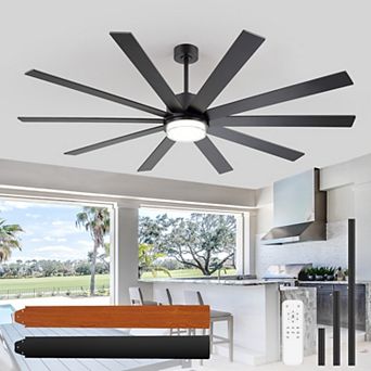 75 in Color-Changing Integrated LED Ceiling Fan with Light, 10-Blade, Remote Control, Quiet DC Motor