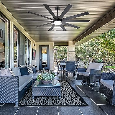 75-In Color-Changing Integrated LED Ceiling Fan with Light, 10-Blade, Remote Control, Quiet DC Motor