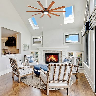 75-In Color-Changing Integrated LED Ceiling Fan with Light, 10-Blade, Remote Control, Quiet DC Motor