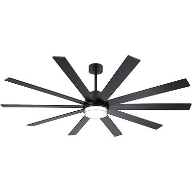 75-In Color-Changing Integrated LED Ceiling Fan with Light, 10-Blade, Remote Control, Quiet DC Motor