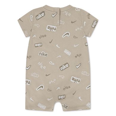 Newborn Baby Nike Printed Logo Short Sleeve Romper