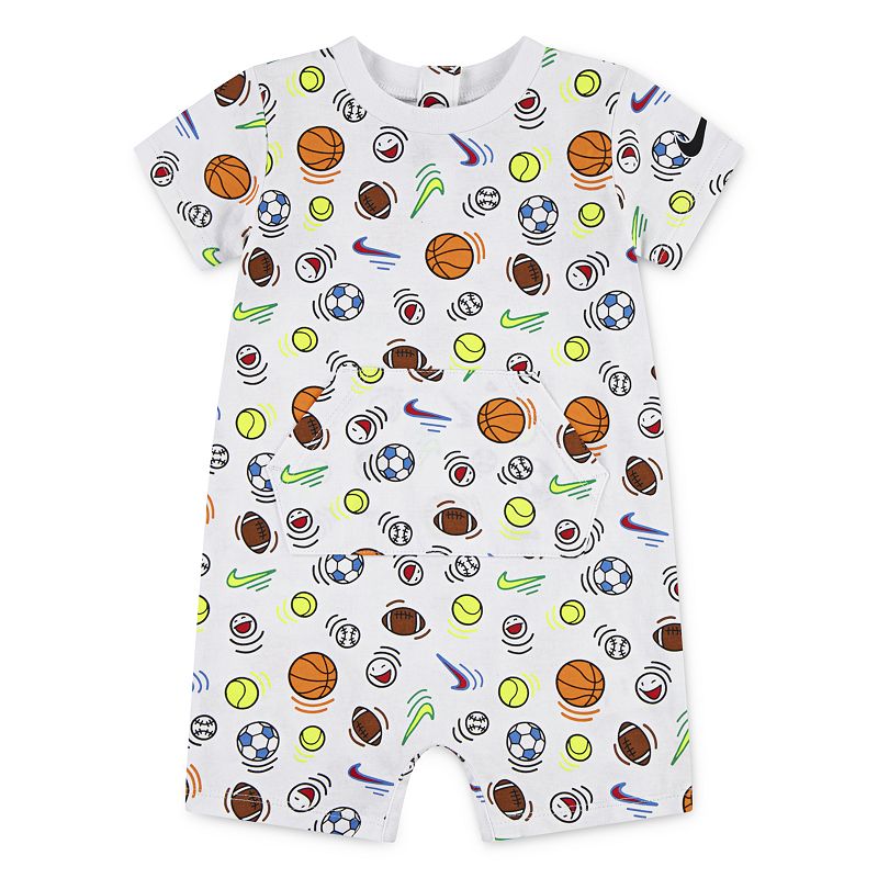 Newborn Baby Boys Nike Sportswear Sport Ball Printed Short Sleeve Bodysuit, Boy's, 
