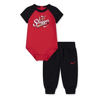 Baby Boys Nike Raglan Short Sleeve Bodysuit & Pants 2 pc Set