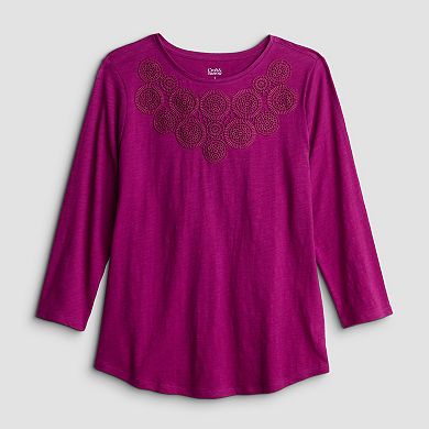 Women's Croft & Barrow® Crochet Eyelet Top
