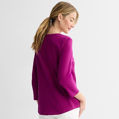 Women's Croft & Barrow® Crochet Eyelet Top