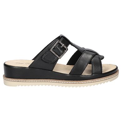 Easy Street Joby Women's Slip-On Slide Sandals with Buckle Accent