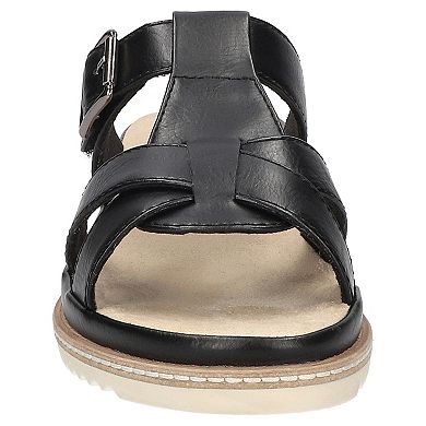 Easy Street Joby Women's Slip-On Slide Sandals with Buckle Accent