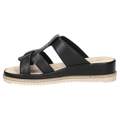 Easy Street Joby Women's Slip-On Slide Sandals with Buckle Accent