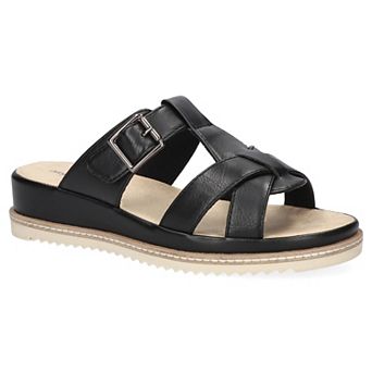 Easy Street Joby Women's Slip-On Slide Sandals with Buckle Accent