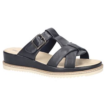 Easy Street Joby Women's Slip-On Slide Sandals with Buckle Accent