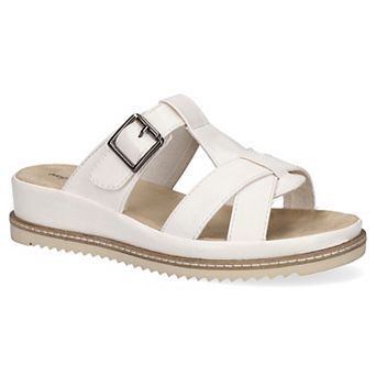 Easy Street Joby Women's Slip-On Slide Sandals with Buckle Accent