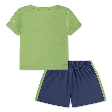 Baby Boys Nike Dri-FIT Short Sleeve T-shirt & Shorts 2-Piece Set