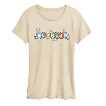 Women's Peanuts Easter Eggs Logo Graphic Tee
