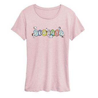 Women's Peanuts Easter Eggs Logo Graphic Tee