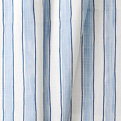 Saratoga Stripe Cotton Scallop Poly-Cotton Lined Rod Pocket Valance