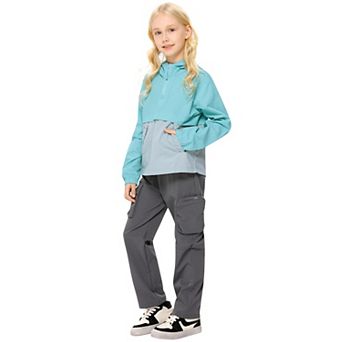 Boys Girls Lightweight Packable Rain Jacket Waterproof Windproof Hooded Coat