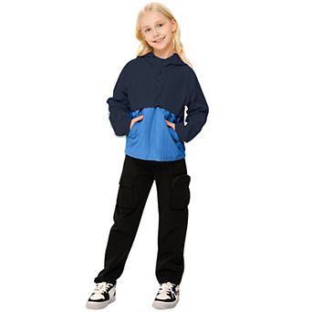 Boys Girls Lightweight Packable Rain Jacket Waterproof Windproof Hooded Coat