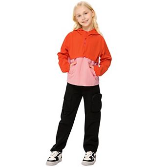 Boys Girls Lightweight Packable Rain Jacket Waterproof Windproof Hooded Coat