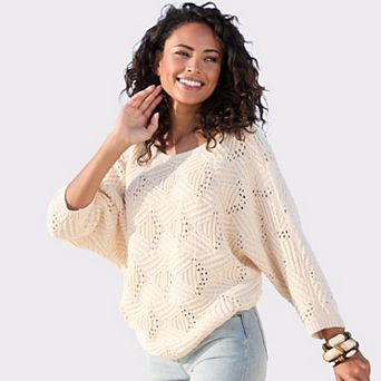 Lascana Women's Oversized Open Work Sweater