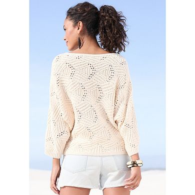 Lascana Women's Oversized Open Work Sweater