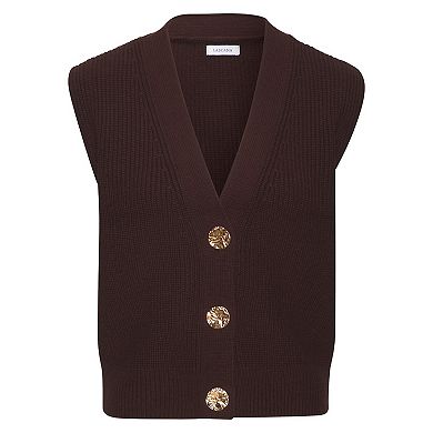 Lascana Women's Button Detail Sweater Vest