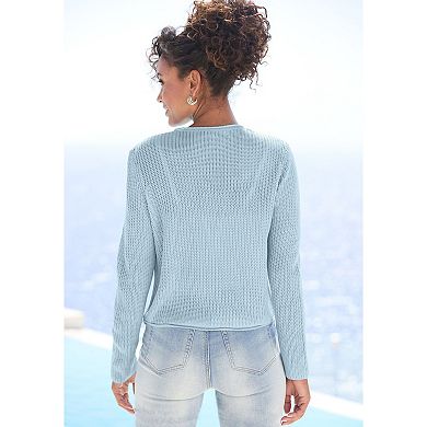 Lascana Women's Open Front Knit Cardigan