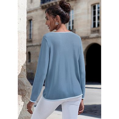 Lascana Women's Contrast Trim Sweater