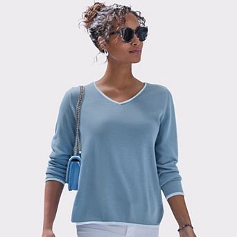 Lascana Women's Contrast Trim Sweater