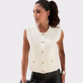 Lascana Women's Button Down Sweater Vest