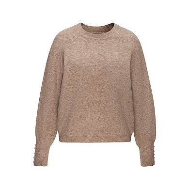 Lascana Women's Heathered Button Detail Sweater
