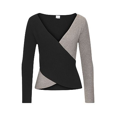 Lascana Women's Color Block Crossover Sweater