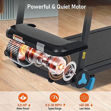 Merax 3.0HP Quiet Foldable Treadmills for Home, 10.0MPH Home Exercise Equipment Treadmills