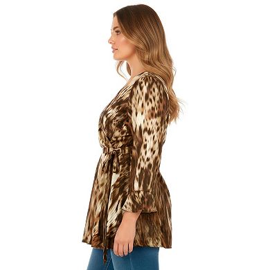 Avenue Women's Plus Size Wrap Peplum Top