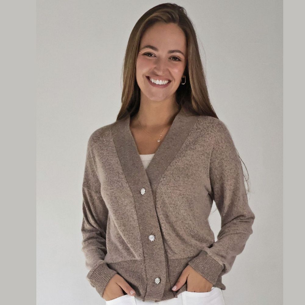 DEPECHE Sarah Alpaca Cardigan Sand