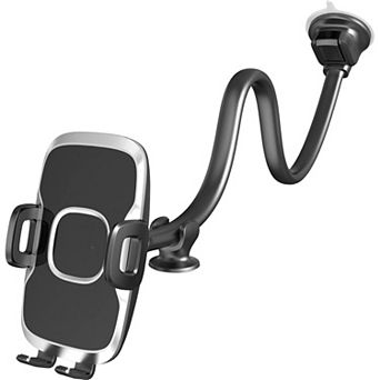 Universal Car Phone Holder with 14" Aluminum Gooseneck for Safe Driving