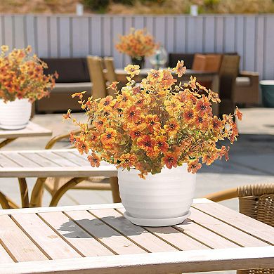 10 Bundles Artificial Fall Flowers Outdoor UV Resistant Fake Flowers Plastic