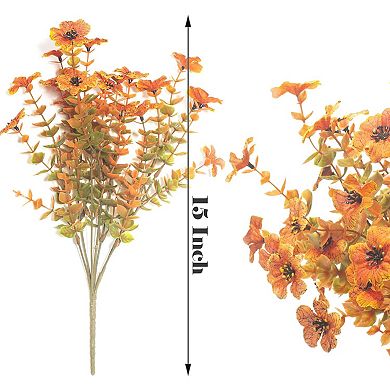 10 Bundles Artificial Fall Flowers Outdoor UV Resistant Fake Flowers Plastic