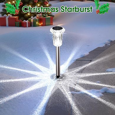 Solar Walkway Lights 10 Pack, Stainless Steel Waterproof Outdoor Garden Lighting