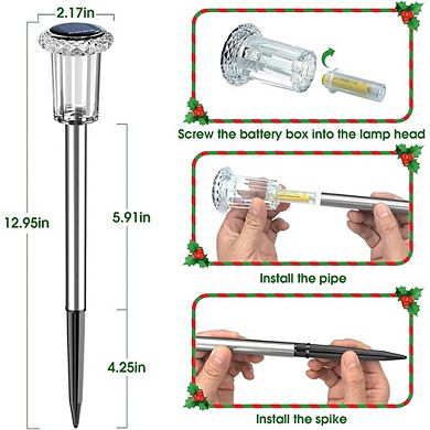Solar Walkway Lights 10 Pack, Stainless Steel Waterproof Outdoor Garden Lighting
