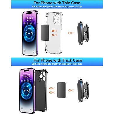 2-PACK Magnetic Car Phone Holder, Strong Adhesion, 360° Rotation