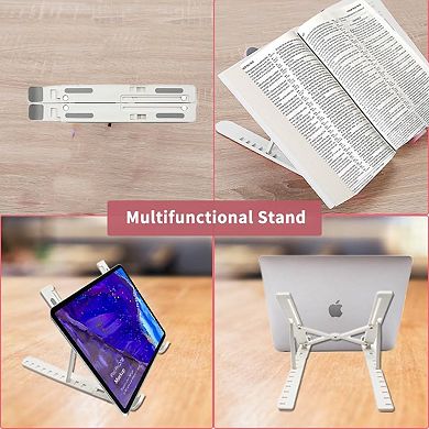 Adjustable Laptop Holder Riser Computer Stand for Desk and Notebook with Phone Stand