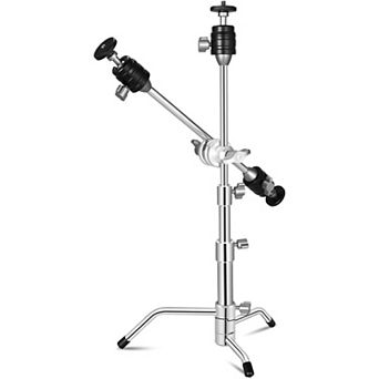 20" Mini Pocket C Stand, All-Metal Adjustable Small 20.8" C-Stand Short Tripod Stand