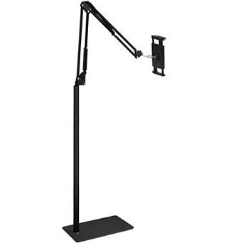 Tablet Floor Stand with Metal Base, Phone Stand Angle Height Adjustable Holder