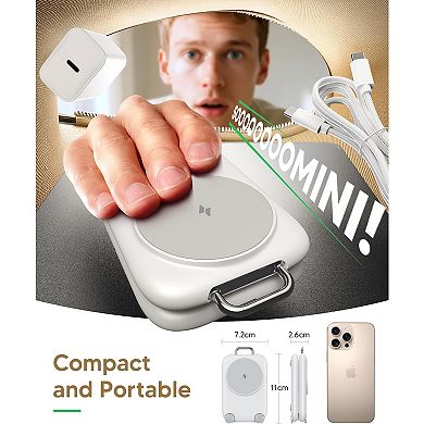 Traveling Fast Wireless Charging Station for Apple Devices, Magnetic 3 in 1 Charger Stand