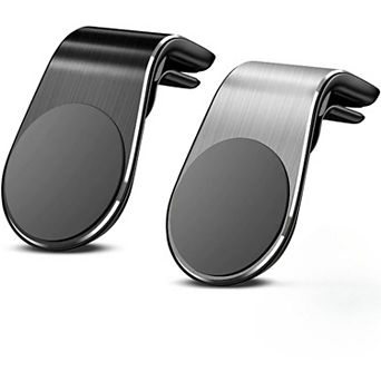 2 pc Black and Sliver Universal Phone Holder Clip Car Air Magnetic Mount Bracket
