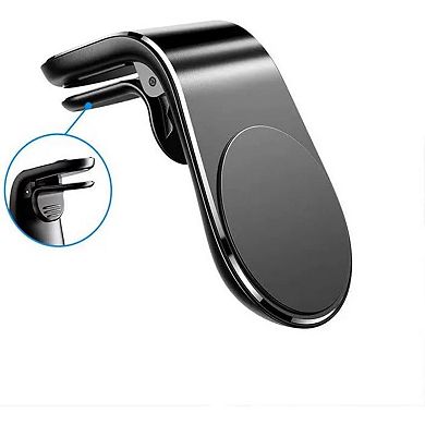 2Pc Black and Sliver Universal Phone Holder Clip Car Air Magnetic Mount Bracket